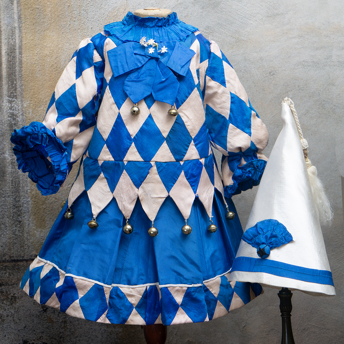 Antique silk Harlequin costume