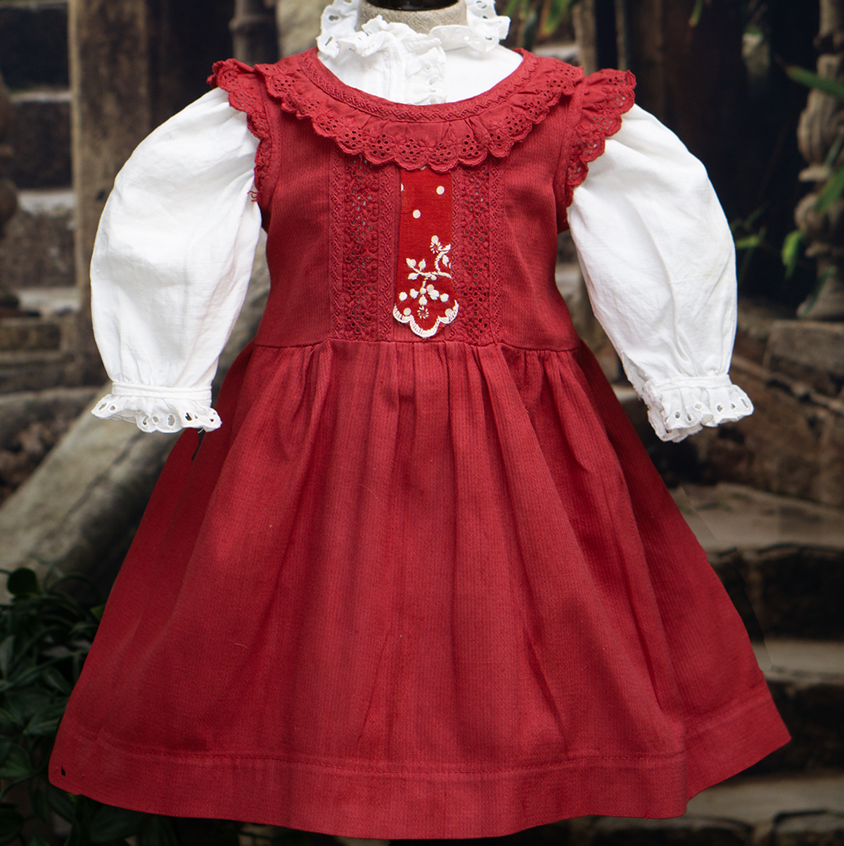 Antique doll dress and blouse