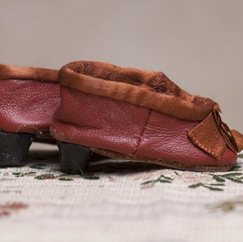 Antique slippers for fashion doll