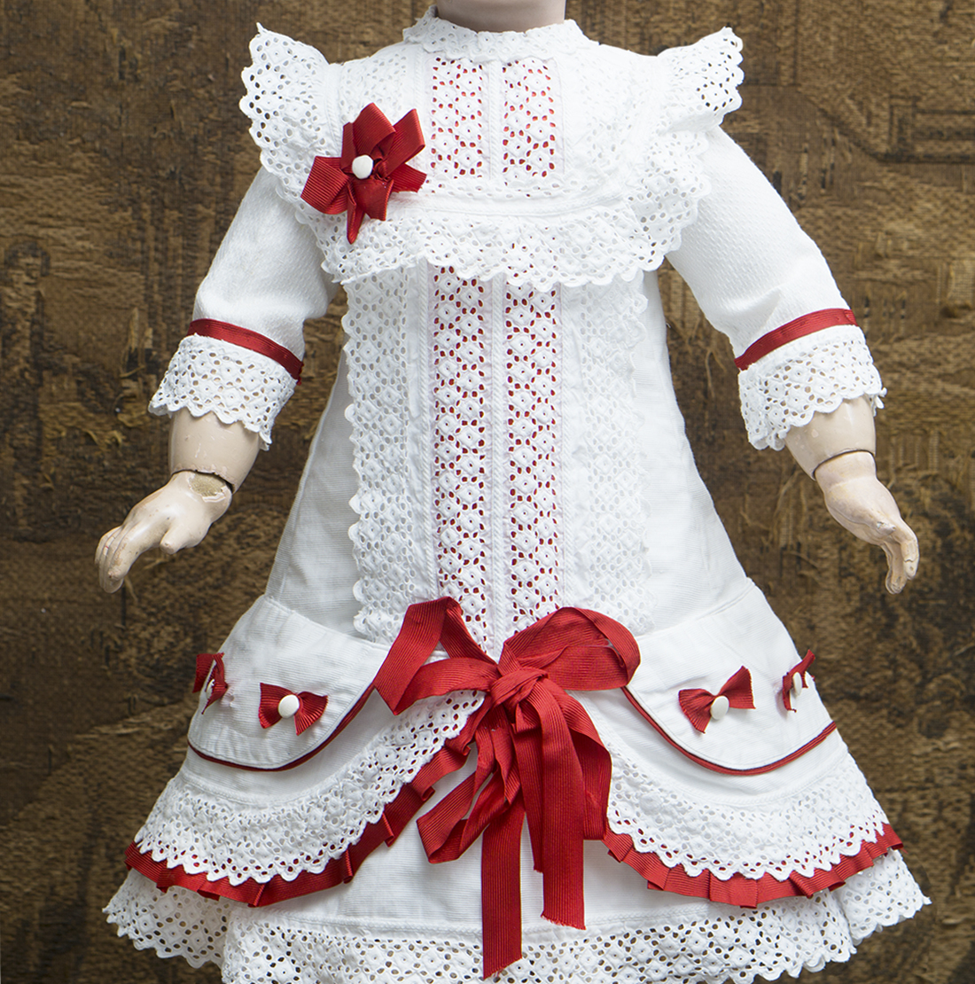 Antique original white pique dress