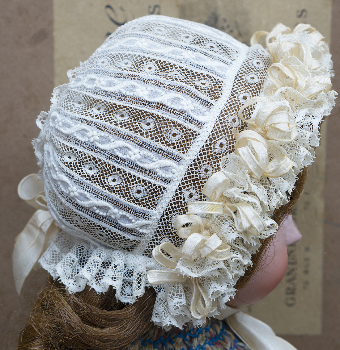 Antique doll bonnet