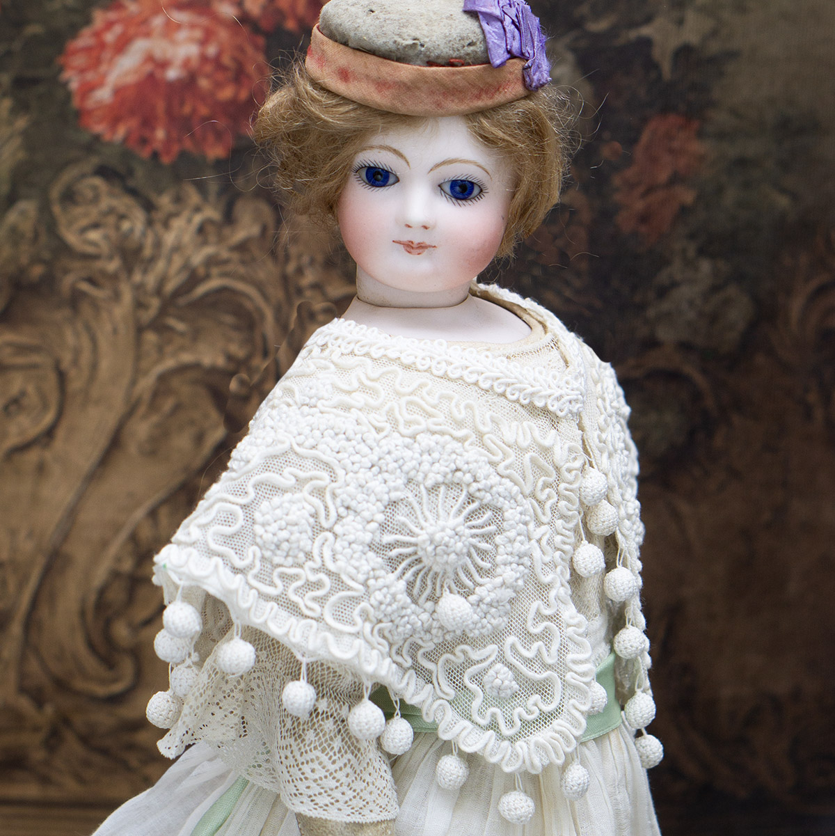 Antique fashion doll shawl
