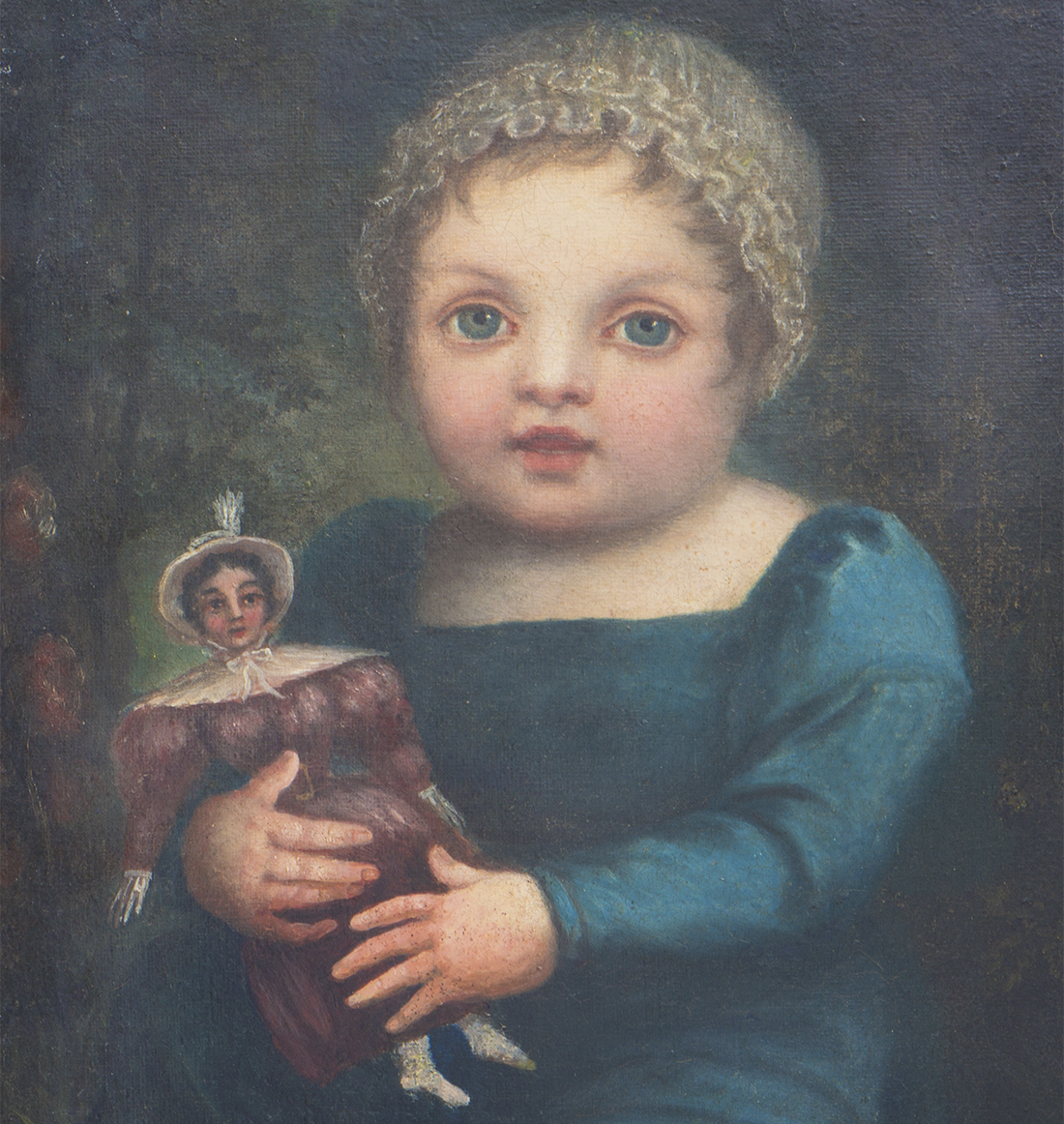 Antique French Picture Girl with the doll