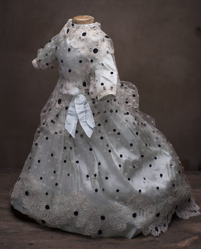 Aqua silk dress for fashion doll