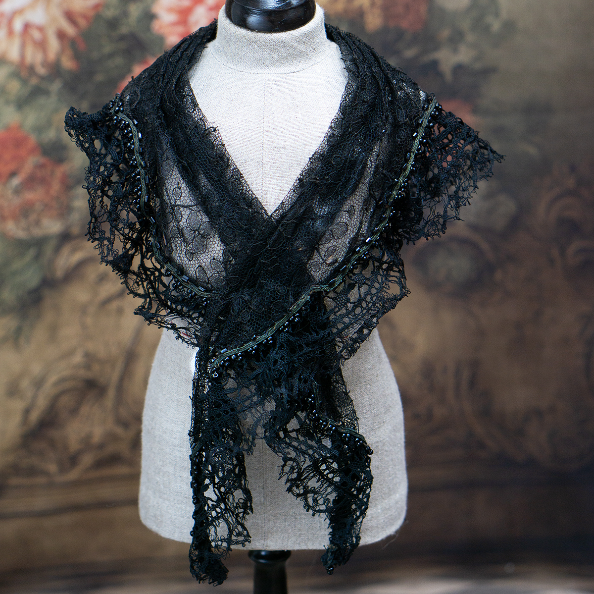 Antique doll  lace shawl