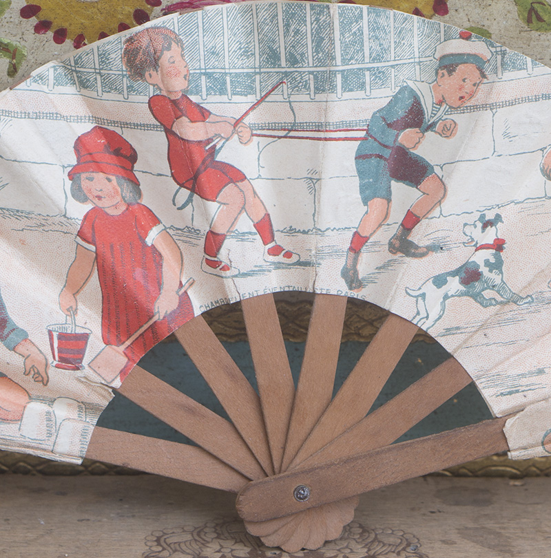 Antique doll fan