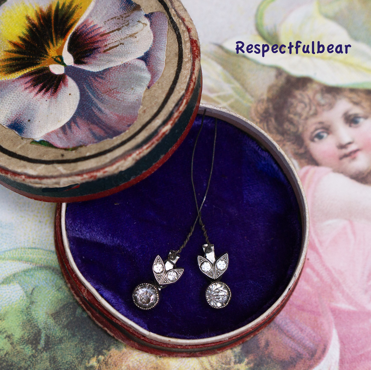 Antique doll earrings