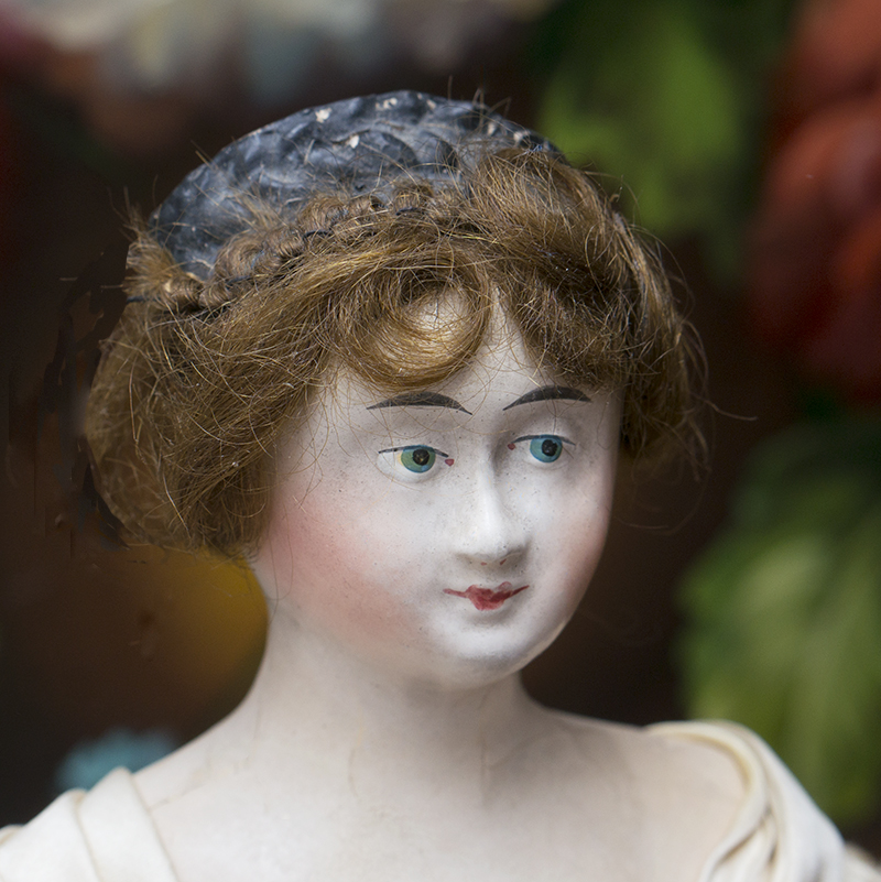 EARLY GERMAN PAPIER-MACHE LADY