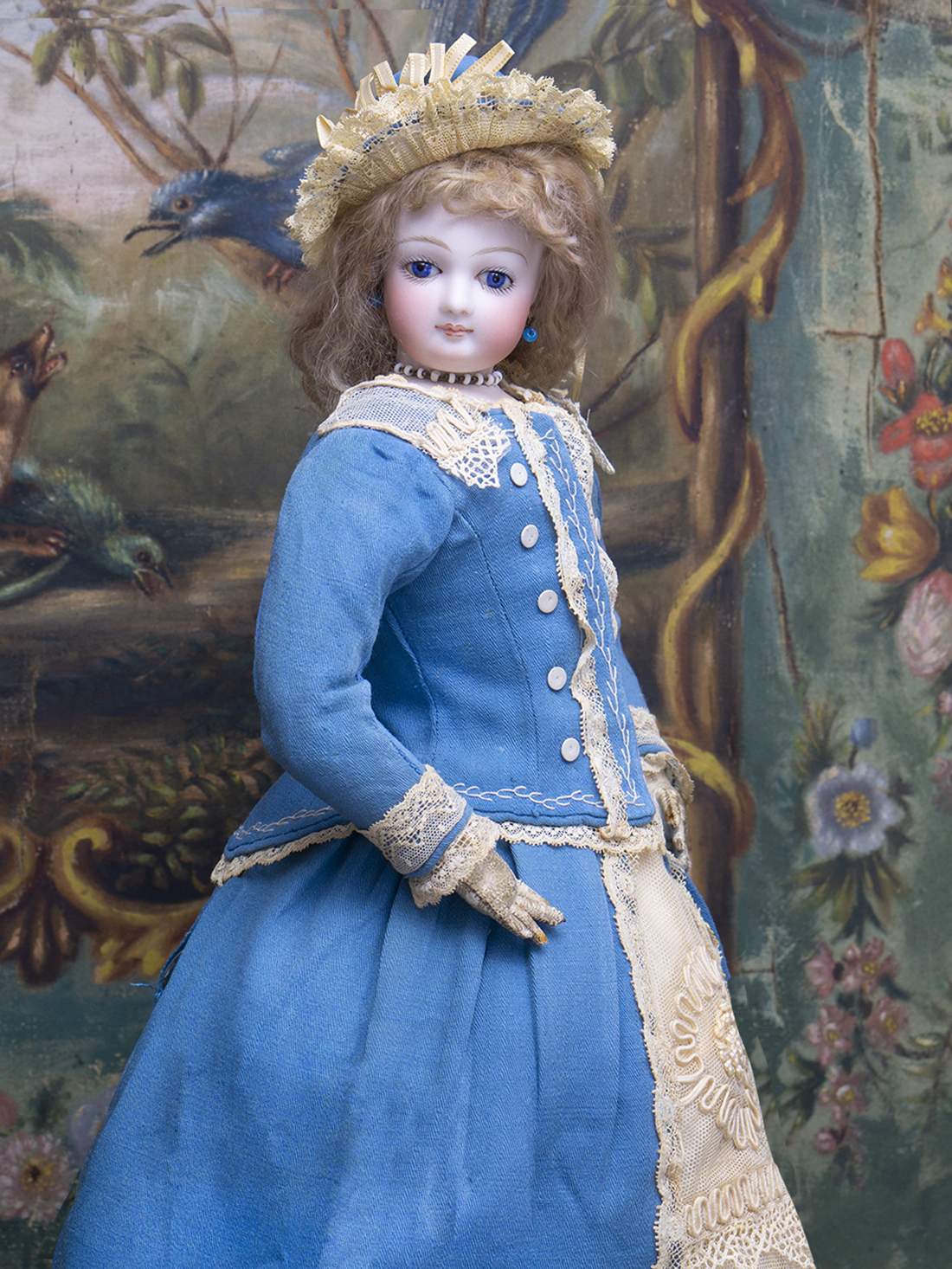 43см Модня кукла Jumeau в оригинальном костюме