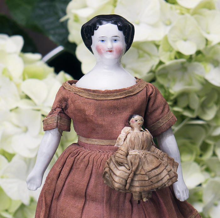 Antique Doll with miniature doll