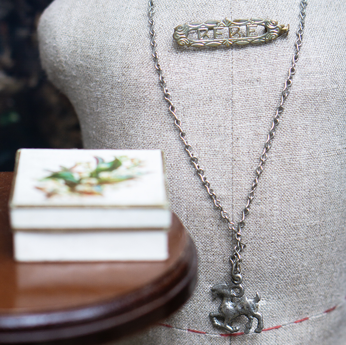 Antique jewelry doll set