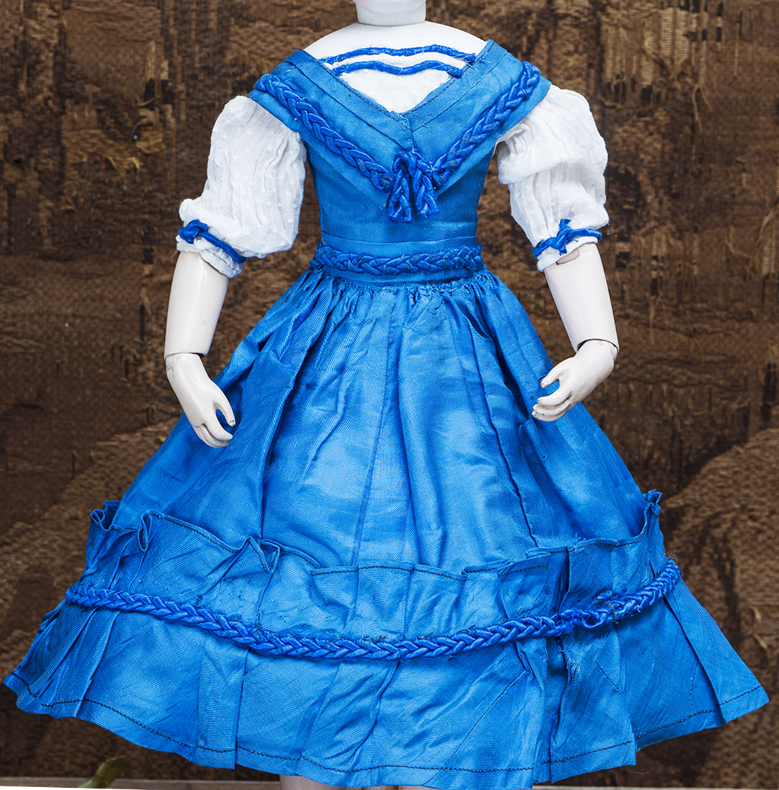 Antique doll silk dress