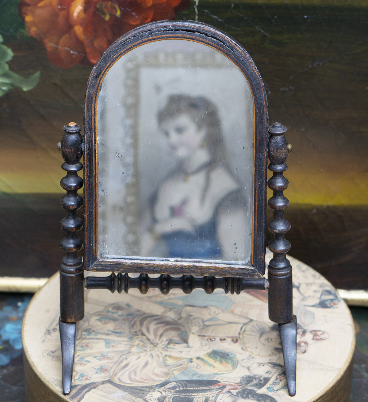 Antique doll Psyche Mirror