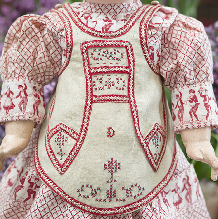 Antique French Original Linen Apron 