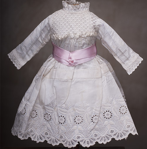 Antique white dress for doll