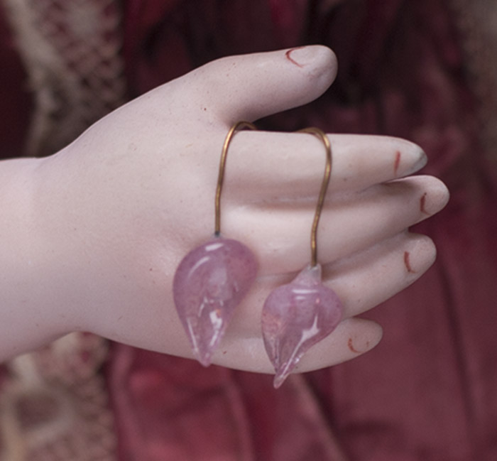 Antique glass earrings for doll 8