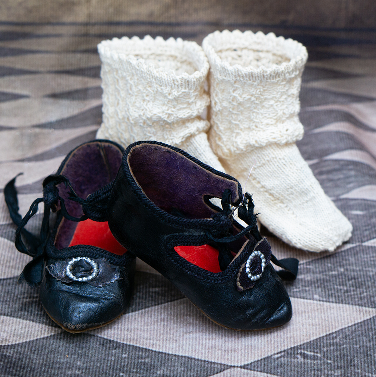 Antique original shoes and socks