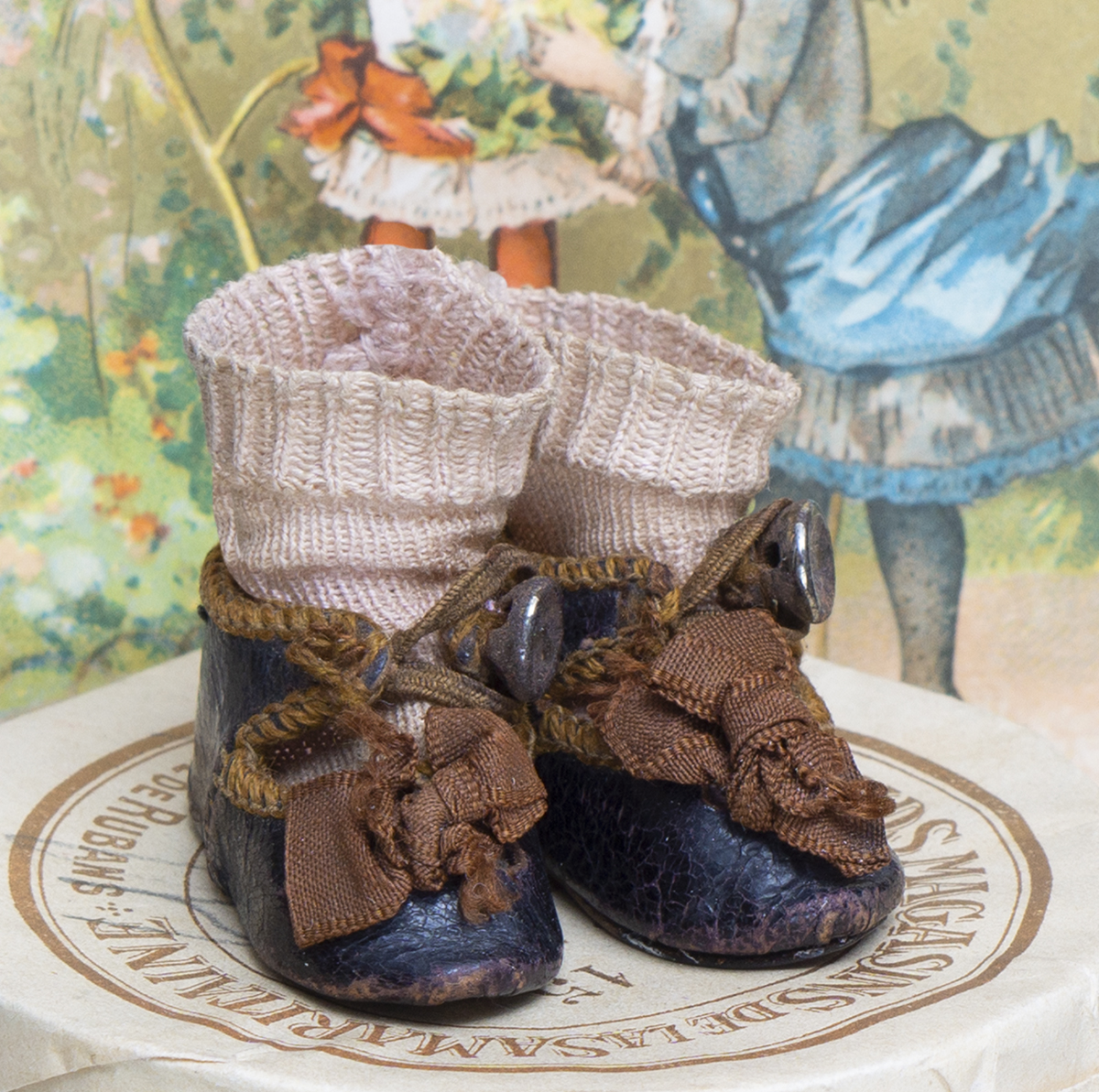 Antique Bru shoes and socks