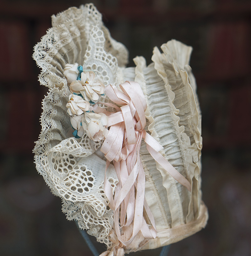 Antique French Original Hat Bonnet for  Bebe doll