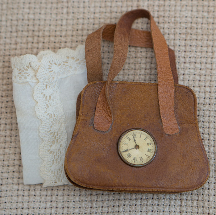 Antique Satchel + handkerchief