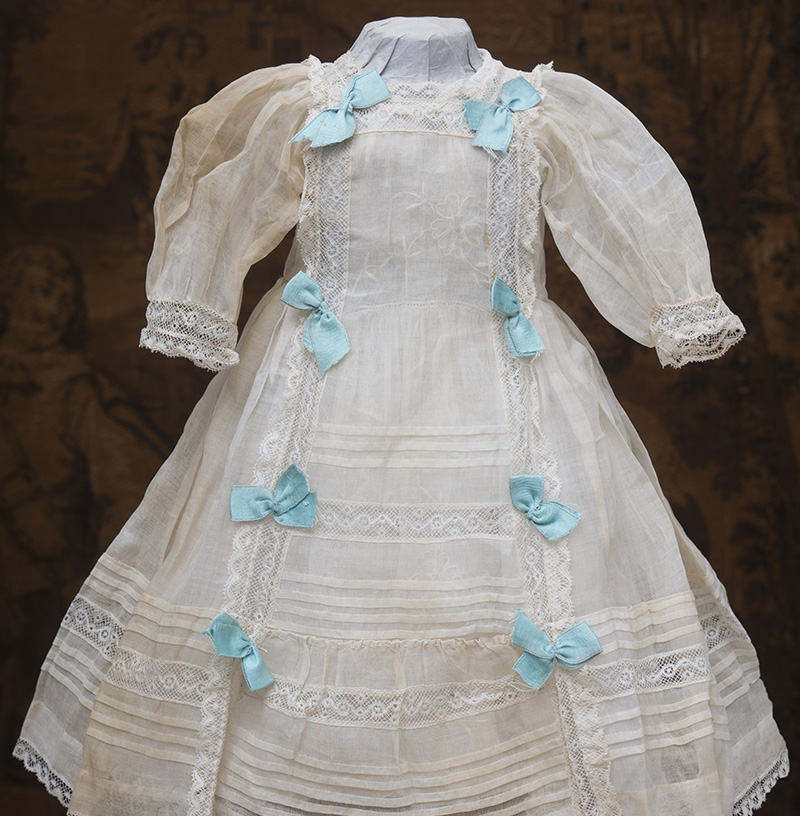 Antique Original Silk Gauze Dress & Slip for doll about 25-26