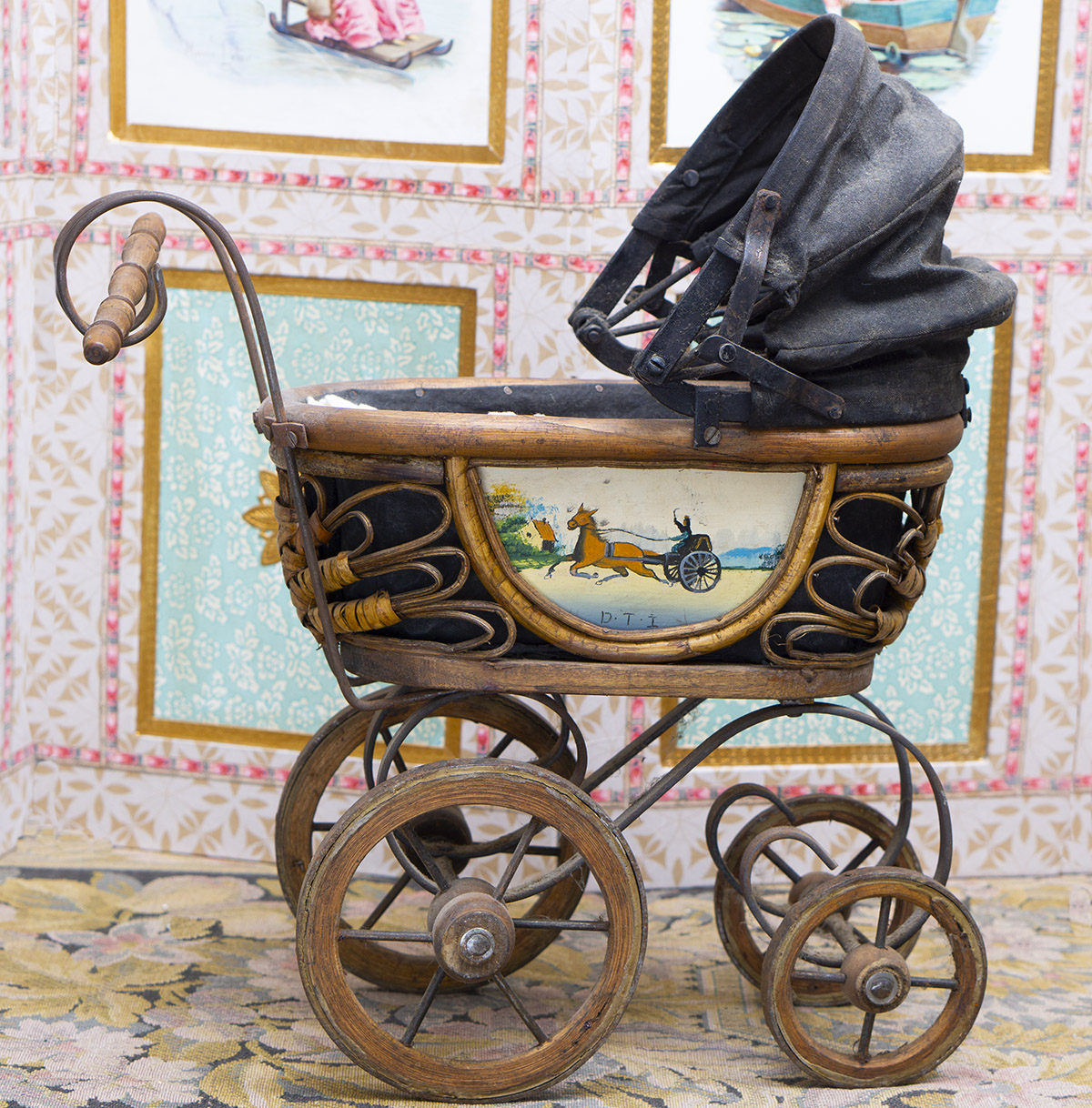 Antique doll carriage